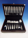 Rose Solitaire by Towle Sterling Silver Flatware Service For 12 Set 51 Pieces