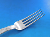 Lap Over Edge Acid Etched by Tiffany Sterling Dinner Fork Leaves Flowers 7 7/8"