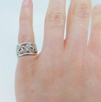 14k White Gold Eternity Genuine Natural Diamond Ring Band 10mm (#J4223)
