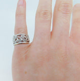 14k White Gold Eternity Genuine Natural Diamond Ring Band 10mm (#J4223)