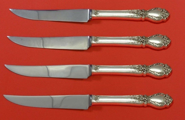 Brocade by International Sterling Silver Steak Knife Set 4pc HHWS Custom 8 1/2"