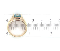 14k Yellow Gold 5.27 Carat Blue Genuine Natural Zircon Men's Ring Size 9 #J6919