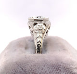 14k White Gold Filigree 3/4 Carat Genuine Natural Diamond Ring (#J5421)