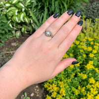 18k Gold Art Deco .41ct Diamond FIligree Lab-Created Sapphires GIA Report #J6749