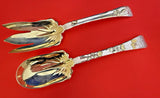 Lap Over Edge Mixed Metals Tiffany Sterling Silver Salad Serving Set Applied