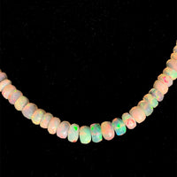 67 Carat Strand Genuine Natural Opal Beads 17" Long 14k Gold Clasp (#J6584)