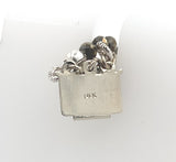 14k White Gold Triple Strand Beaded Pyrite Necklace Jewelry 16.5-18" (#J7235)