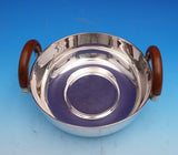 Modernist Silverplate Bowl Rounded Wood Handles by Plata Lappas Argentina #9220