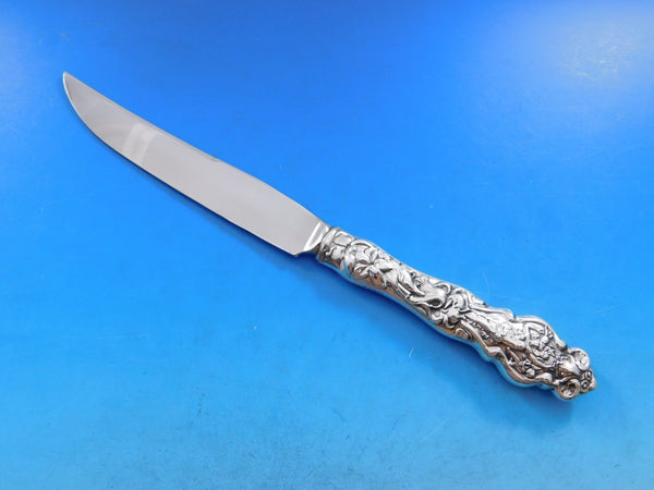 Irian by Wallace Sterling Silver Steak Knife HH with Stainless Blade Orig 10"