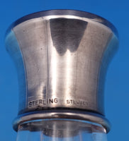 Steuben Glass Crystal Pepper Shaker with Sterling Silver Cap 3" Modern (8377)