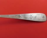 Meyer German .800 Silver Soup Ladle Bright-Cut Leaf Design 13 1/4"