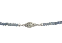 60 Carat TW Genuine Sapphire Ombre Faceted Bead Necklace with 14k Clasp (#J7237)