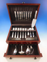 Scroll by Georg Jensen Danish Sterling Silver Flatware Set Service 61 Pieces