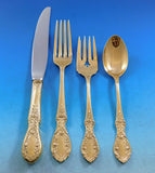 American Beauty Gold by Manchester Sterling Silver Flatware Set Service 66 pcs