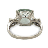 14k White Gold Genuine Natural Prasiolite Green Amethyst Ring Size 7.25 (#J7087)