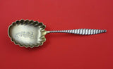 Oval Twist by Whiting Sterling Silver Berry Spoon GW Ruffled Mono in Bowl 8 7/8"