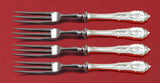 Rose Point by Wallace Sterling Silver Fruit Fork Set 4-piece Custom Made 6"