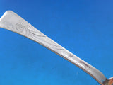 Lap Over Edge Acid Etched by Tiffany Sterling Serving Spoon with Leaves 8 5/8"