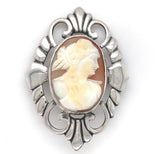 Sterling Kalo Shell Cameo Pin Jewelry Handwrought by Bjarne Axness (#J6836)