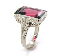 14k Gold Hand Engraved Ring w/8.35 Carat Genuine Natural Rhodolite Garnet #J6556