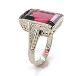 14k Gold Hand Engraved Ring w/8.35 Carat Genuine Natural Rhodolite Garnet #J6556
