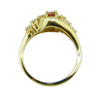 14k Yellow Gold .54ct Orange Genuine Natural Sapphire and Diamond Ring (#J508)