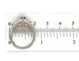 18k White Gold Filigree Deco .34ct Genuine Natural Aquamarine Ring 5 3/4 #J7559