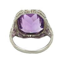 14k Gold Filigree Art Deco Large 7.90 Carat Genuine Natural Amethyst Ring #J7016