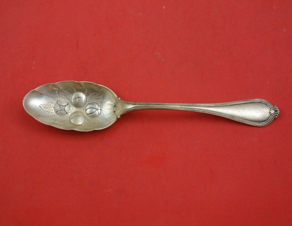 Paul Revere by Towle Sterling Silver Berry Spoon w/ embossed fruit in bowl 8 1/4