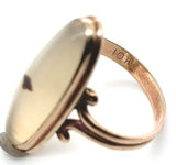 Vintage 10k Yellow Gold Genuine Natural Dendritic Agate Ring Size 6.25 (#J7056)