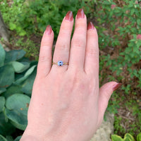 14k Yellow Gold .94ct Genuine Natural Ceylon Blue Sapphire Ring 6.75 (#J7318)