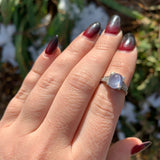 Platinum Hand Engraved Star Genuine Natural Sapphire and Diamond Ring (#J6306)