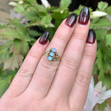 10k Yellow Gold Opal and Seed Pearl Victorian Ring Size 5.75 Jewelry (#J6282)