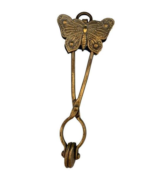 Victorian Brass Skirt Lifter with Large Butterfly on Both Sides 5 1/2" (#J1341)