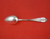 Antique Hammered by Shreve Sterling Silver Place Soup Spoon Pierced Mono "H" 7"