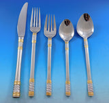 Golden Corsica by Wallace 18/10 Stainless Steel Flatware Set Service 53 pieces