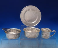 Lebkuecher and Co Sterling Silver Child's Set 4pc #2307-2 Nursery Rhymes (#7138)