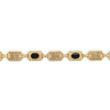 Deco Style 10k Yellow Gold Genuine Natural Black Onyx Filigree Bracelet (#J7551)