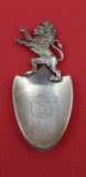 Pattern Unknown by Shiebler Sterling Tea Caddy Spoon w/ lion motif #2261 2 1/2"