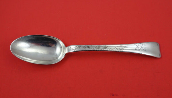 Lap Over Edge Acid Etched by Tiffany & Co Sterling Serving Spoon fern 8 5/8"