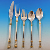 Aegean Weave Gold by Wallace Sterling Silver Flatware Set 8 Service 40 pieces