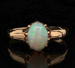 10k Rose Gold Australian Genuine Natural Opal Victorian Ring Size 6 (#J6783)