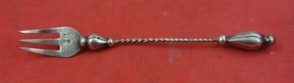 Russian Sterling Silver Cocktail Fork twisted with 3-D finial 5 1/8"