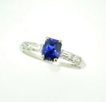 Platinum 1.05ct Blue Genuine Natural Sapphire and Diamond Ring (#J5052)