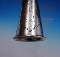 Russian .875 Silver Cordial Cup Engraved with Diamond Shapes 3 1/8" Tall (#4333)