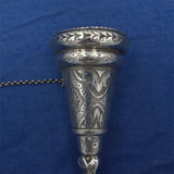 Sterling Tussie Mussie with Hand Engraved Leaves and Scrollwork (#J7462)