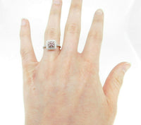 14k Gold Asscher Genuine Natural Morganite and Diamond Halo Ring (#J5053)