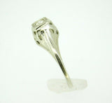 Art Deco 18k White Gold Genuine Natural Diamond Filigree Ring .10ct (#J738)