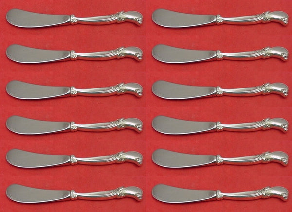 Waltz of Spring by Wallace Sterling Silver Butter Spreader HH Paddle Set 12 pcs