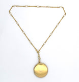 14k Yellow Gold Antique Locket on 18k Yellow Gold Handmade Chain (#J6278)